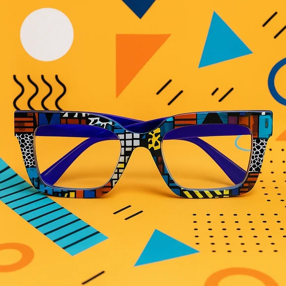 Colorful Geometric Patterned Glasses - Picture 1 of 7